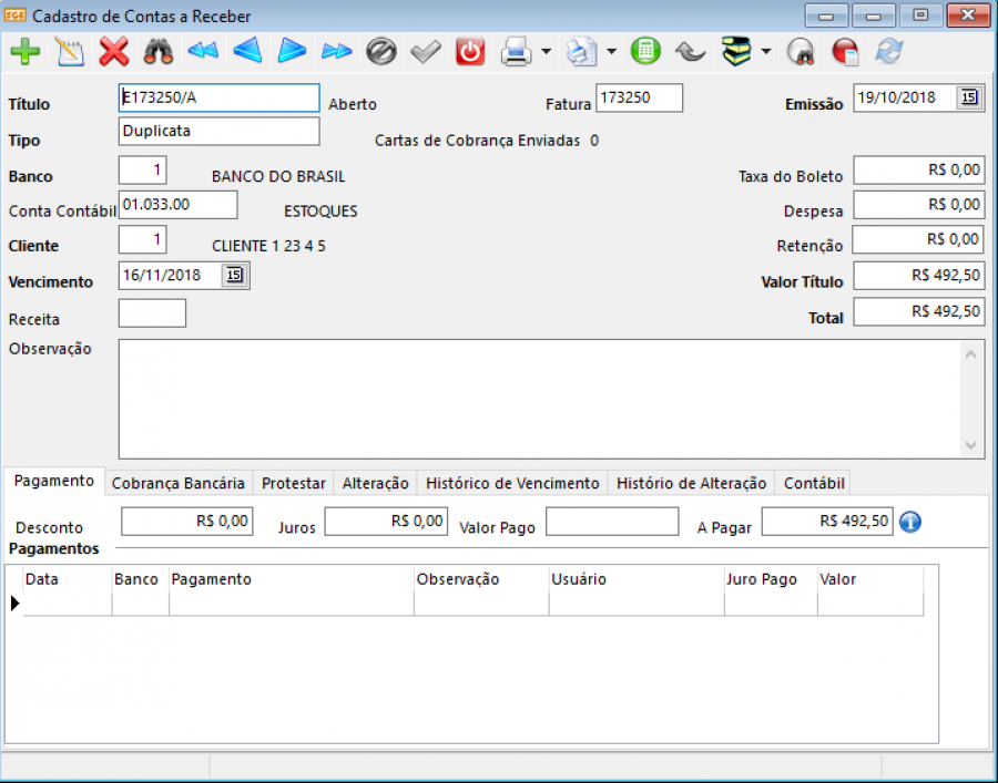 contas a receber